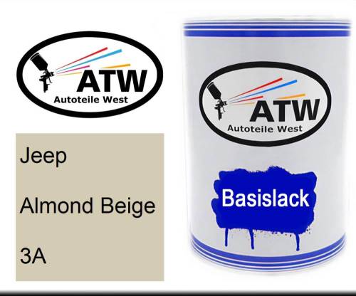 Jeep, Almond Beige, 3A: 500ml Lackdose, von ATW Autoteile West.